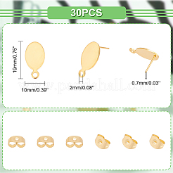 30 шт. фурнитура для сережек-гвоздиков из нержавеющей стали 201 STAS-UN0041-65