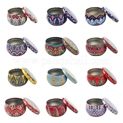 12 шт. 12-х стилевые коробки из жести с принтом CON-YWC0001-09