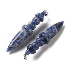 Gros pendentifs en jaspe tache bleue naturelle&nbsp;G-H338-03P-05