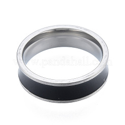 Anlaufgeschützter flacher Fingerring aus 201er Edelstahl für Damen&nbsp;RJEW-N043-22P