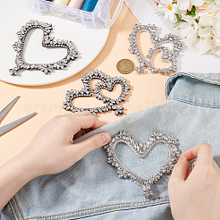 4 шт. 2 стиля аппликации в виде сердечек из стеклянных стразов и бусин&nbsp;PATC-GA0001-47