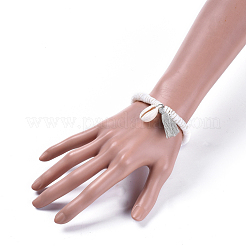 Хлопковые нитки кисточки браслеты шарма BJEW-JB04385-01