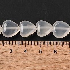天然ホワイトアゲート瑪瑙ビーズ連売り  ハート  11.5~12x11.5~12x5~5.5mm  穴：1mm  約33個/連  15.16''（38.5センチメートル）&nbsp;G-I372-A01-01