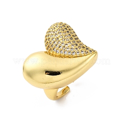 Регулируемые манжеты-кольца из латуни с микропаве из кубического циркония для женщин RJEW-U053-07G