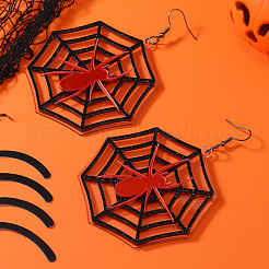Акриловые серьги-подвески в виде паука с паутиной SD9923