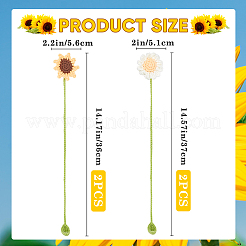 4 шт. 2 стиля вязаных крючком закладок для растений из шерстяной пряжи AJEW-CP0007-94