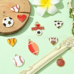 10 шт. 10 подвески в спортивном стиле с шариками из сплава и эмалью&nbsp;ENAM-YW0004-55