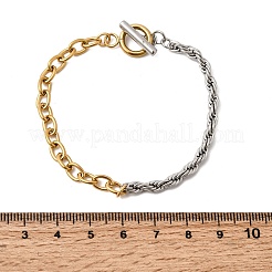 Bracelets bicolores en acier inoxydable 304&nbsp;BJEW-G786-01GP-01