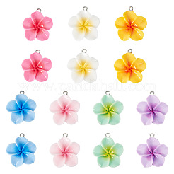28pcs 7 couleurs pendentifs en résine opaque&nbsp;RESI-TA0005-19