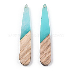 Pendentifs en résine transparente et bois blanc&nbsp;RESI-TAC0017-36