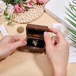 Прямоугольные коробки для хранения зажимов для галстука из орехового дерева&nbsp;CON-WH0100-02