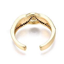 Настоящая 16-каратная позолоченная сова с кольцом-манжетой из эмали от сглаза для девочек и женщин&nbsp;RJEW-N035-044-NF