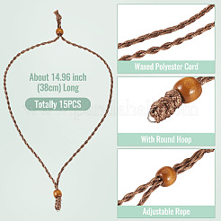 Изготовление ожерелий из вощеного полиэфирного шнура с регулируемой длиной&nbsp;NJEW-TAC0028