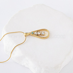 3 шт. ожерелье из нержавеющей стали с подвеской в виде капли со стразами для женщин EC8769