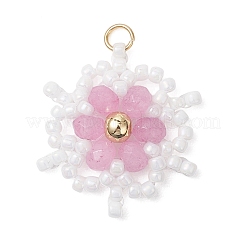 Подвески в виде граненых цветов из натурального малазийского нефрита&nbsp;PALLOY-MZ01199