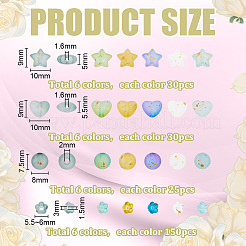 1410 шт. 24-х цветные матовые прозрачные акриловые бусины&nbsp;OACR-PH0004-74A