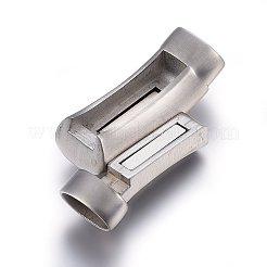 変色しにくい304ステンレススチール製マグネット留め具  カーブ四角形  起毛  ステンレス鋼色  40x13x9mm  穴：8x11mm&nbsp;STAS-E440-28P