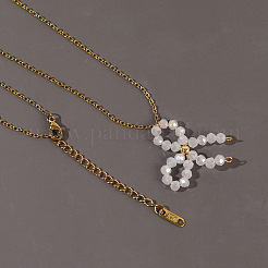 Colliers avec pendentif en forme de nœud papillon et perles de verre&nbsp;LG8345-3