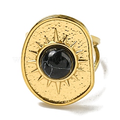 Anillos de puño abiertos de acero inoxidable 304 con revestimiento iónico (IP)&nbsp;RJEW-C079-19G-05
