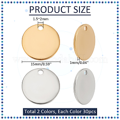 60 шт. 2-цветное ионное покрытие (IP) из нержавеющей стали 304 STAS-PH0005-64