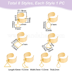 8 шт. набор из 8 колец-манжет из нержавеющей стали 304 с полыми подвесками&nbsp;RJEW-AB00002