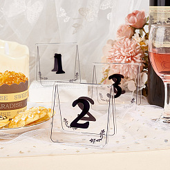 アクリルのテーブル番号記号  予約看板  デスクサインプレート  結婚式のための  ホテル  レストラン  数1~50  ブラック  74.5~75x73x60mm  50個/セット&nbsp;AJEW-WH0505-90A