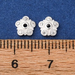 S925 серебряные прозрачные кубические циркониевые бусины-шапочки STER-A047-07B-S