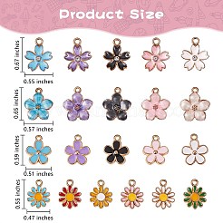 42pcs 21 breloques en émail en alliage d'or de style&nbsp;ENAM-SZ0002-20