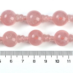 Fili di perline guru in quarzo rosa naturale a 3 foro&nbsp;G-H064-E01-02