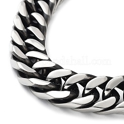 Не тускнеющие браслеты из кубинской цепи из нержавеющей стали 304 для мужчин BJEW-D031-06P