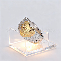 Регулируемые кольца на палец из латуни в форме сердца&nbsp;WG5155F-01