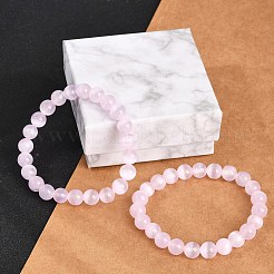 Bracelets extensibles en perles rondes de sélénite naturelle teintée pour femmes&nbsp;G-U005-02I