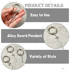28 шт. 14 стиля нож и меч сплава обувь подвески&nbsp;HJEW-CJ00045