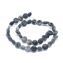 天然石風化瑪瑙ビーズ連売り  染め＆加熱  フラットラウンド  10~11x4~5mm  穴：0.6mm  39個/連  14.96インチ（38 cm）&nbsp;G-D0005-17B