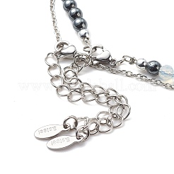 2 шт. 2 стиля ожерелья-лариаты из нержавеющей стали 304 в виде ракушки и звезд с натуральным жемчугом NJEW-JN03978