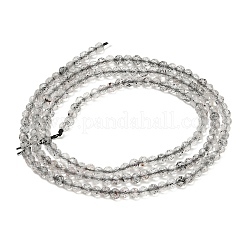 天然石クラウディクォーツビーズ連売り  ラウンド  多面カット  2~2.5mm  穴：0.6mm  約185個/連  15.35''（39センチメートル）&nbsp;GG-CBA3921-A06-2mm
