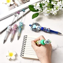 5 penna con perline in plastica a 5 colori&nbsp;AJEW-SZ0002-87