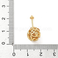 Полые круглые латунные подвески с микропаве из кубического циркония KK-H080-01G