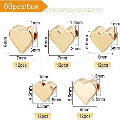 60шт 5 стильные латунные бусины KK-BC0002-95