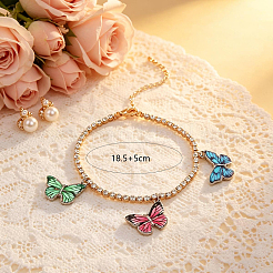 Bracelet en alliage de zinc et fer avec breloque papillon en plastique pour femme&nbsp;NI2300-6