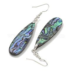 Серьги-подвески из натуральной латуни с покрытием из пауа EJEW-N055-53P