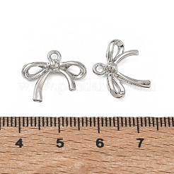 合金ペンダント  ちょう結びのチャーム  ラックめっき  カドミウムフリー＆鉛フリー  プラチナ  15x17x4mm  穴：1.6mm&nbsp;AL-CBA5609-03P