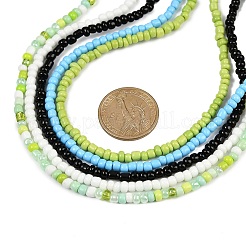 Многорядные ожерелья из бисера из богемского стекла для женщин&nbsp;NJEW-JN05354-02