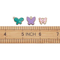 合金エナメルチャーム  蝶  ミックスカラー  10.5~17x13~14.5x2mm  穴：1.4~1.8mm  60個/箱&nbsp;ENAM-TA0001-66