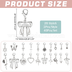 40 pièce 20 styles en alliage avec breloques de chaussures en plastique CCB&nbsp;HJEW-ME00108