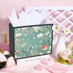 1 шт. бумажные подарочные пакеты с цветочным принтом и веревочной ручкой ABAG-SP0001-30B