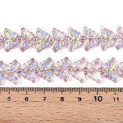 Прозрачность гальванизированные стеклянные бусины нити&nbsp;GLAA-T023-39A-03