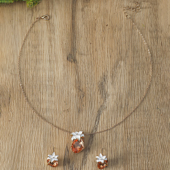 Модные комплекты из стеклянных серег-гвоздиков и ожерелий в форме слезинки&nbsp;MU8839