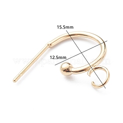 Серьги-полукольца из нержавеющей стали 304&nbsp;X-STAS-Z028-B02-G