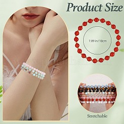 12шт. эластичные браслеты из натуральных и синтетических драгоценных камней для женщин BJEW-SW001598